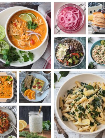 10 photo collage of various vegan recipes.