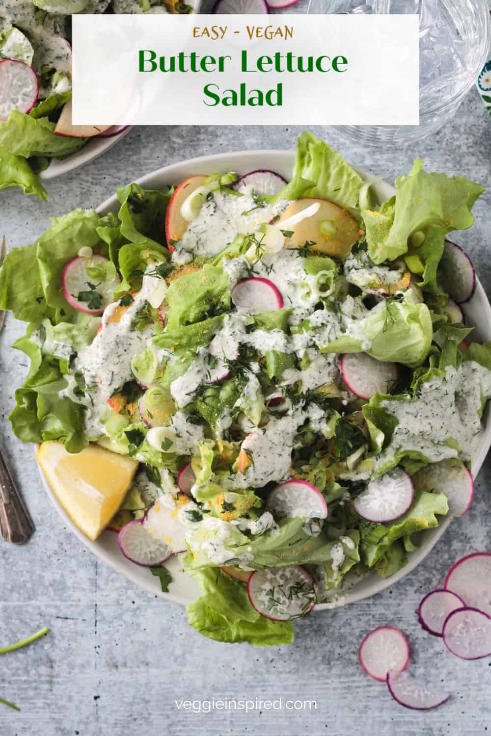 Butter Lettuce Salad with Apples and Fresh Herbs Veggie Inspired