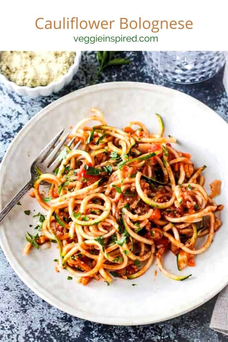 Vegan Cauliflower Bolognese Veggie Inspired