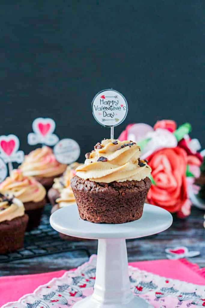 Happy Valentine's Day topper in one cupcake.