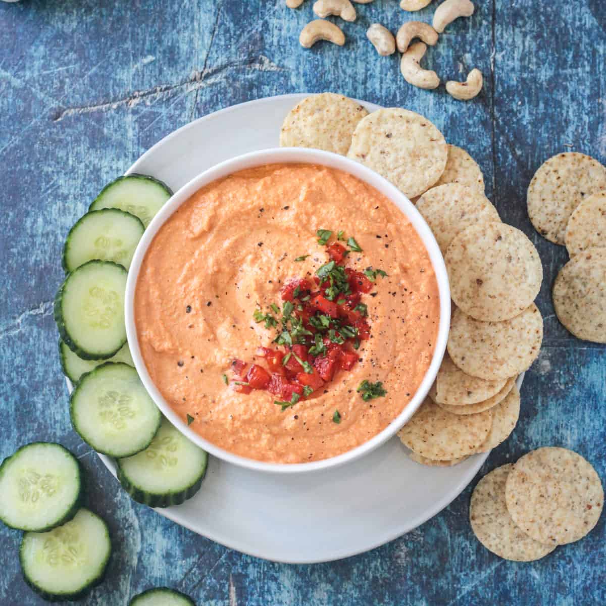 Roasted Red Pepper Cashew Dip