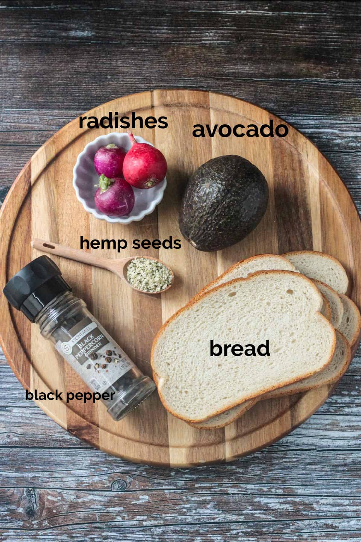 Recipe ingredients arrayed in individual bowls.