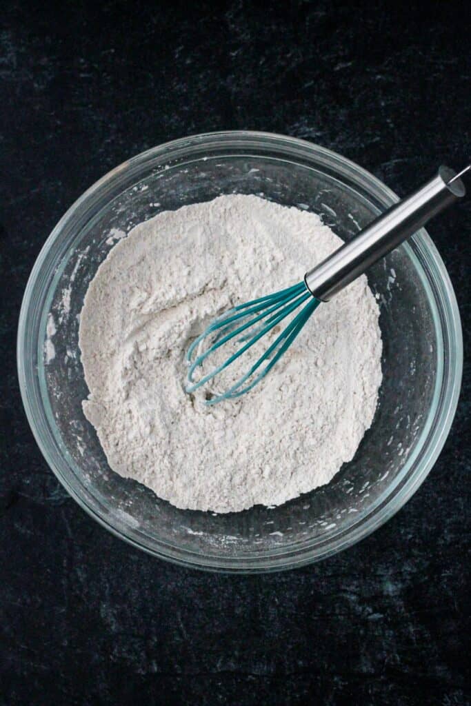 Dry ingredients whisked together.