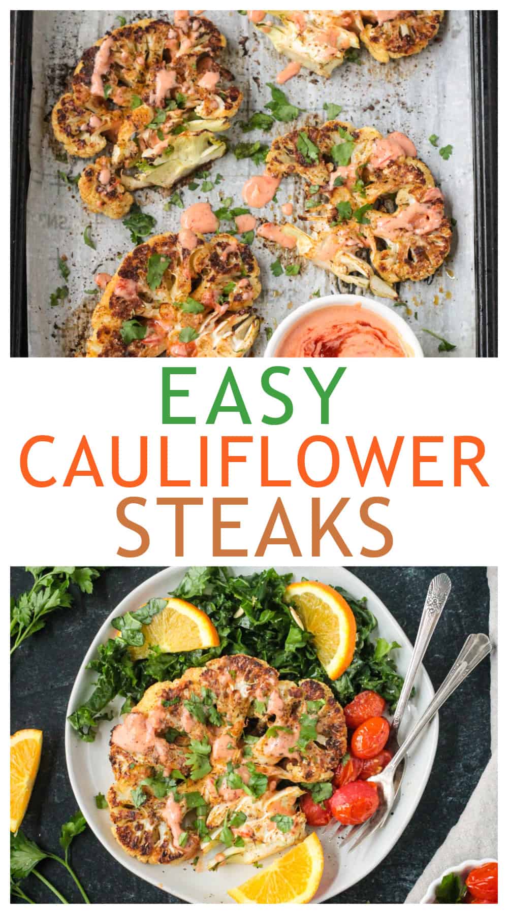 Easy Vegan Roasted Cauliflower Steaks - Veggie Inspired