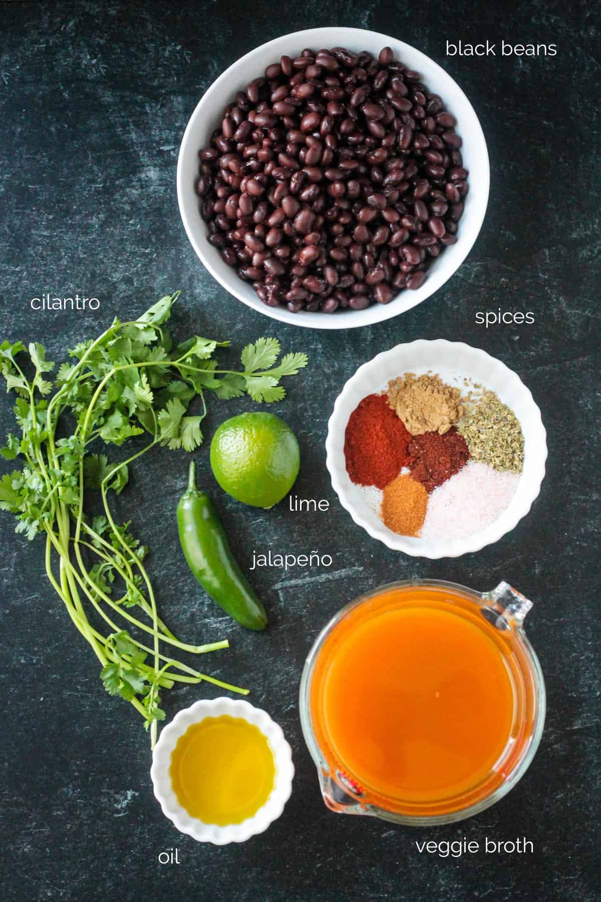 Recipe ingredients arrayed in individual bowls.