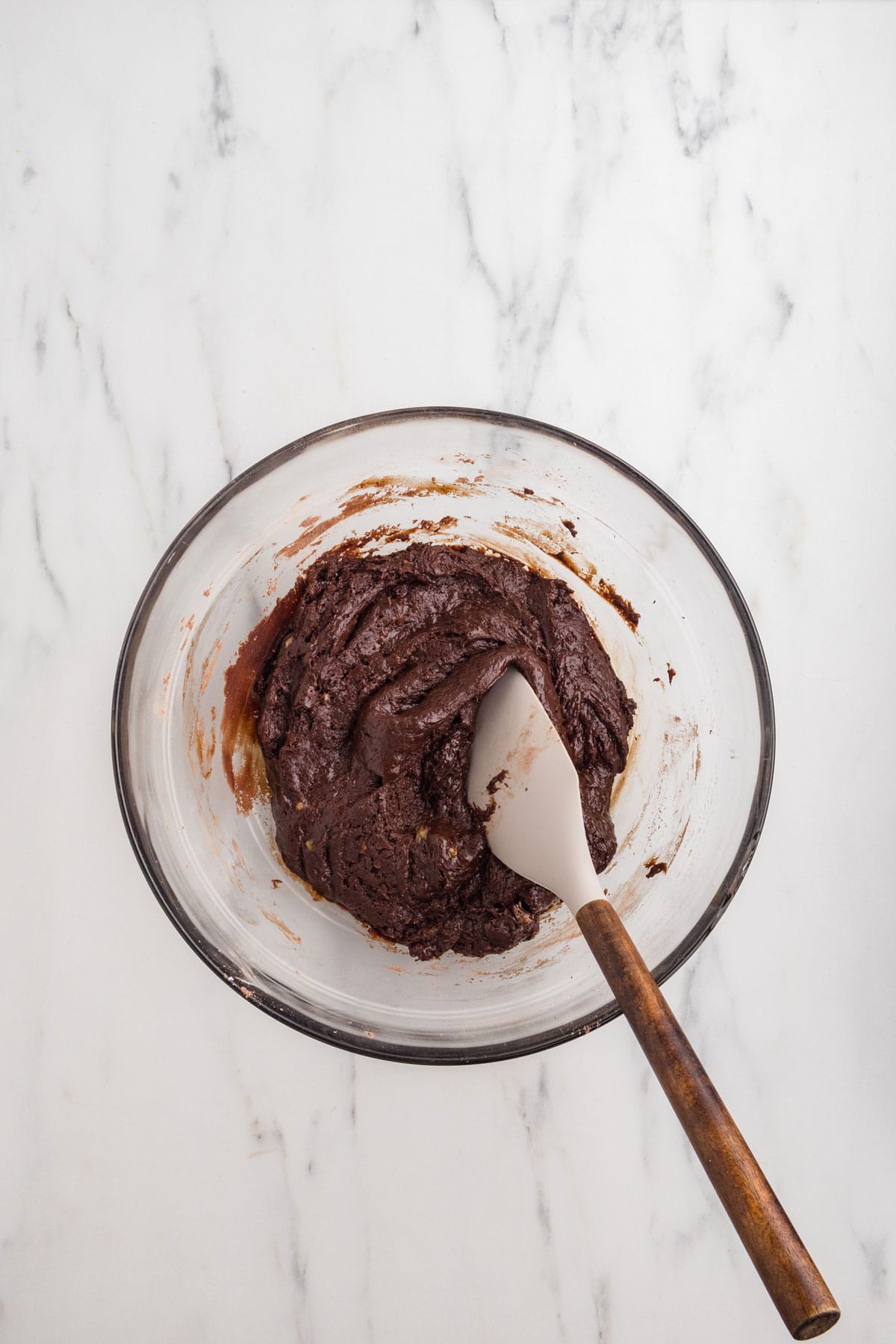 Dry and wet ingredients mixed together.