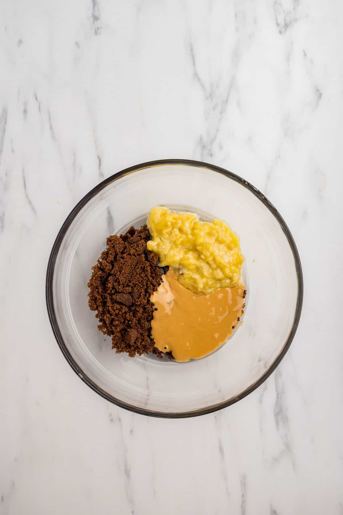 Wet ingredients in a bowl.