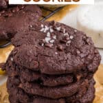 Stack of banana cocoa cookies.