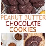 Three photo collage of banana cocoa cookies.